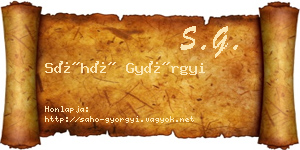 Sáhó Györgyi névjegykártya